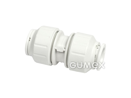 Gerade Kupplung JOHN GUEST mit Kontermutter, für Außenrohr Ø 15mm, 10bar, O-Ring EPDM, PP, weiß, 